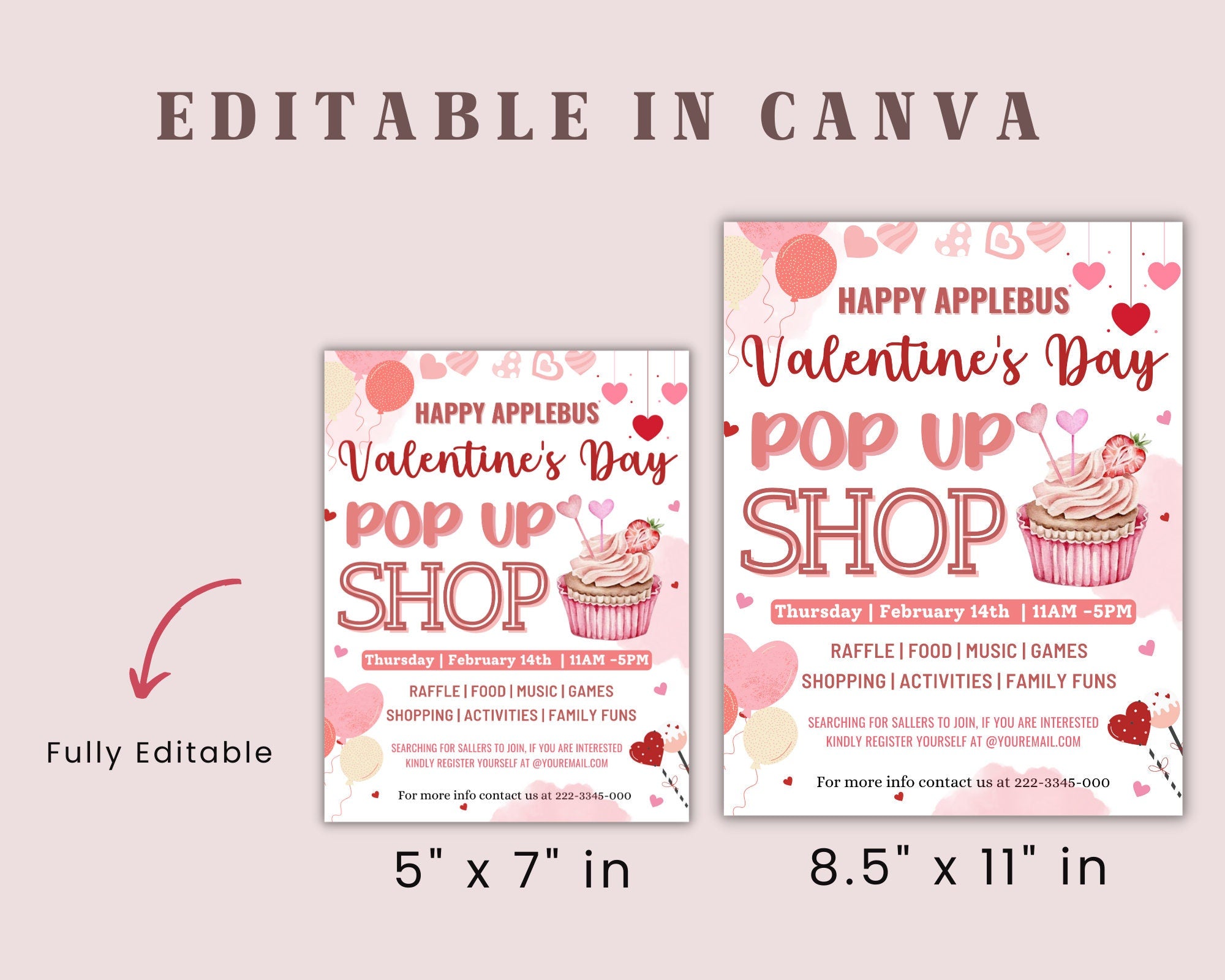 Valentine Pop Up Shop Flyer, Shopping Flyer, Social Media Flyer, Valentine Event, Valentine Festival, Valentine Flyer, Sale Flyer