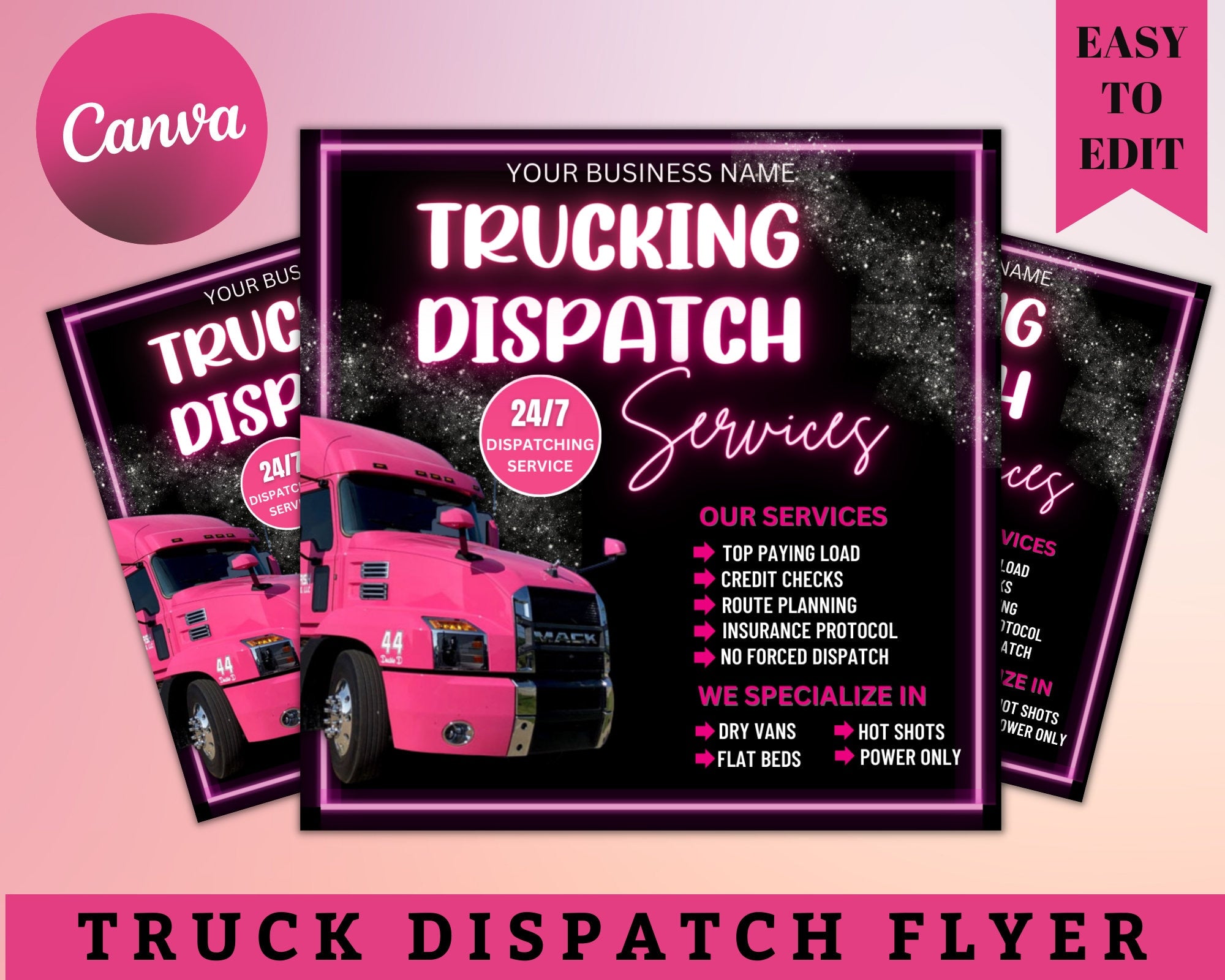 Truck Dispatcher Flyer, Freight Dispatching Flyer, Truck Business Flyer, Dispatch Service Template Trucking Flyer