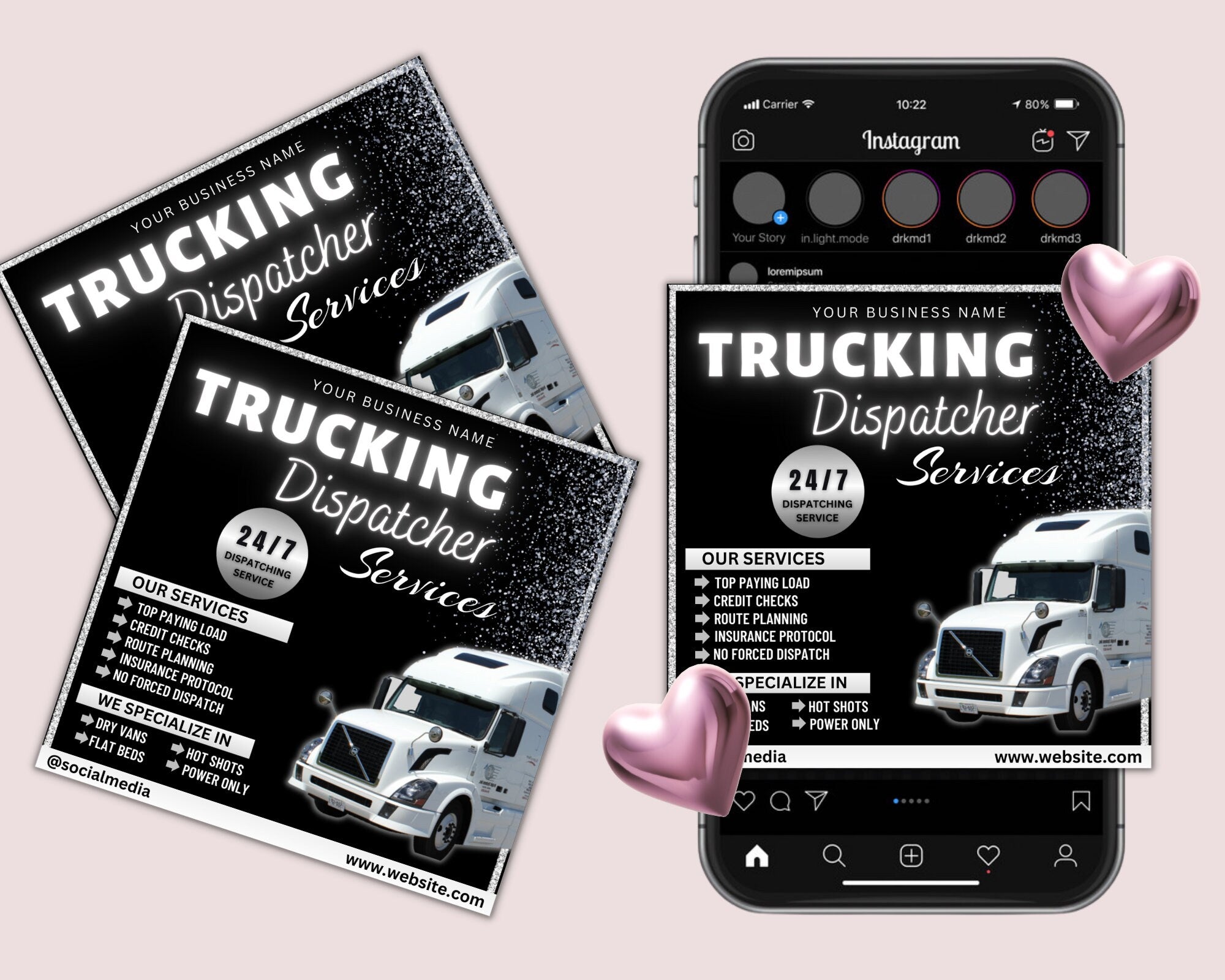 Truck Dispatcher Flyer, DIY Flyer Template, Trucking Services Flyer, Logistics Flyer, Truck Dispatching Flyer, Premade Flyer Design