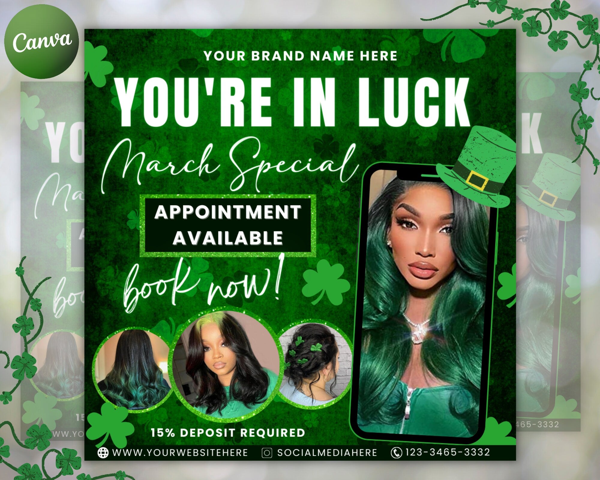 March Appointment Flyer | Book Now Flyer | March Booking Flyer Hairstylist | MUA | Lash | Nails | Editable Flyer | Social Media Template