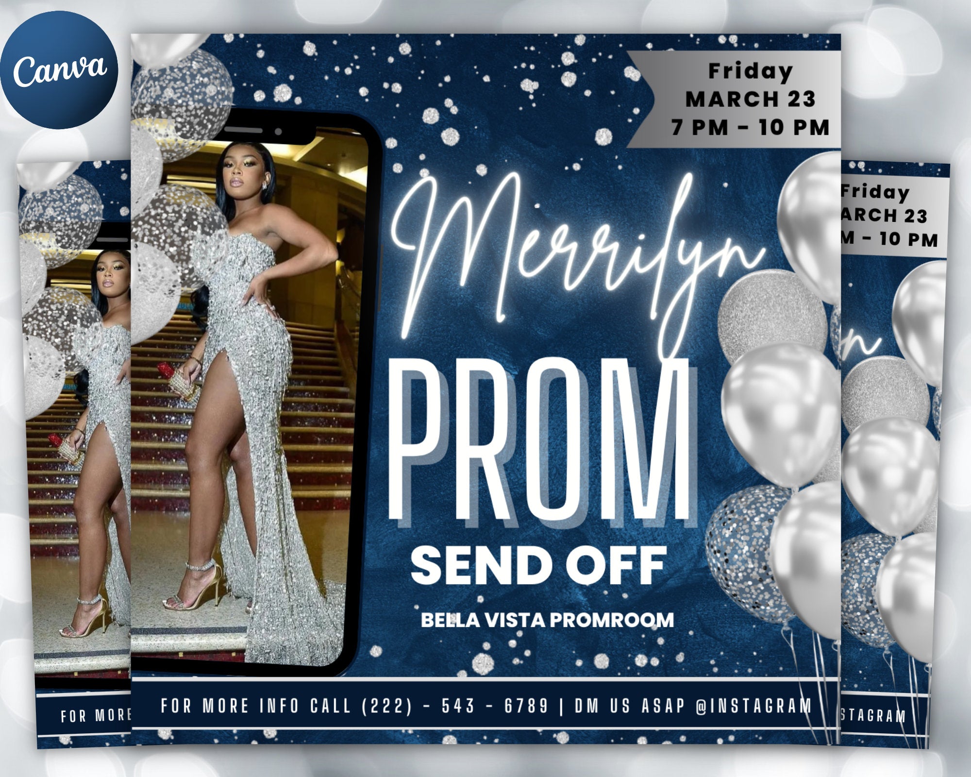 Prom Invitation Flyer, Prom Event Flyer, Prom Invitation, Prom Event Poster, Prom Party Invite, Prom Celebration, Party Flyer Template, Prom