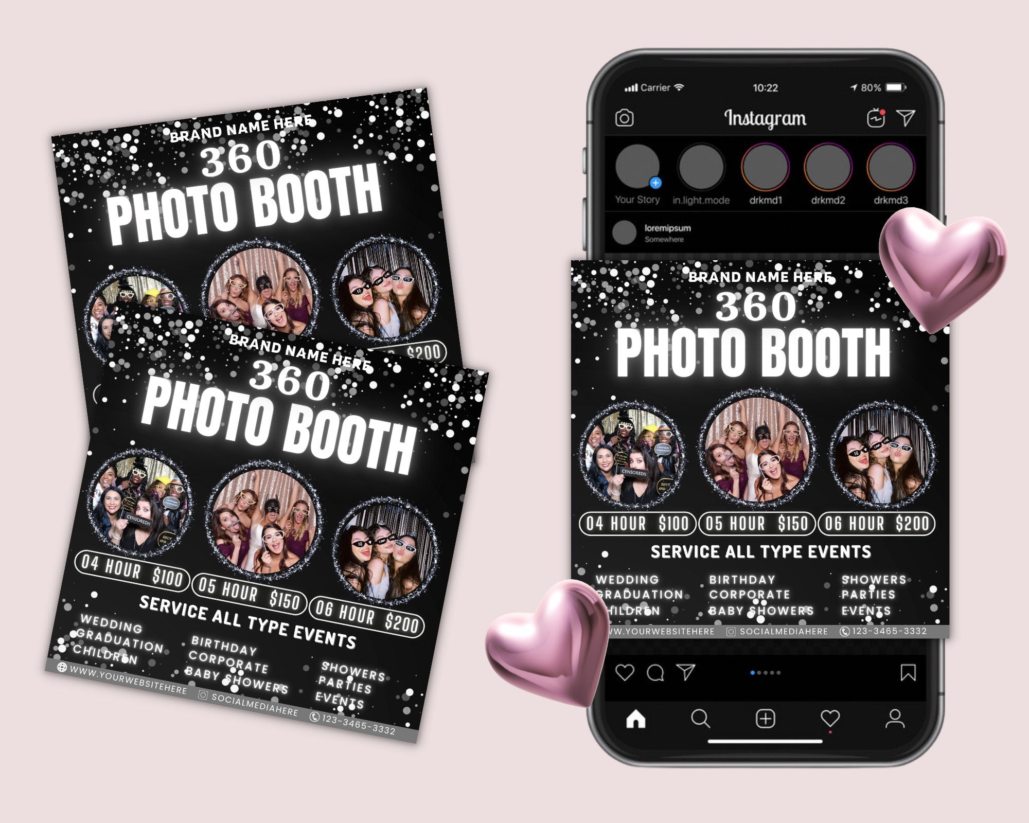 360 Photo Booth Flyer | Event Photography Rental Party| Animated 360 Photo Booth Flyer | Celebration Book Now Flyer | Photo booth Instagram