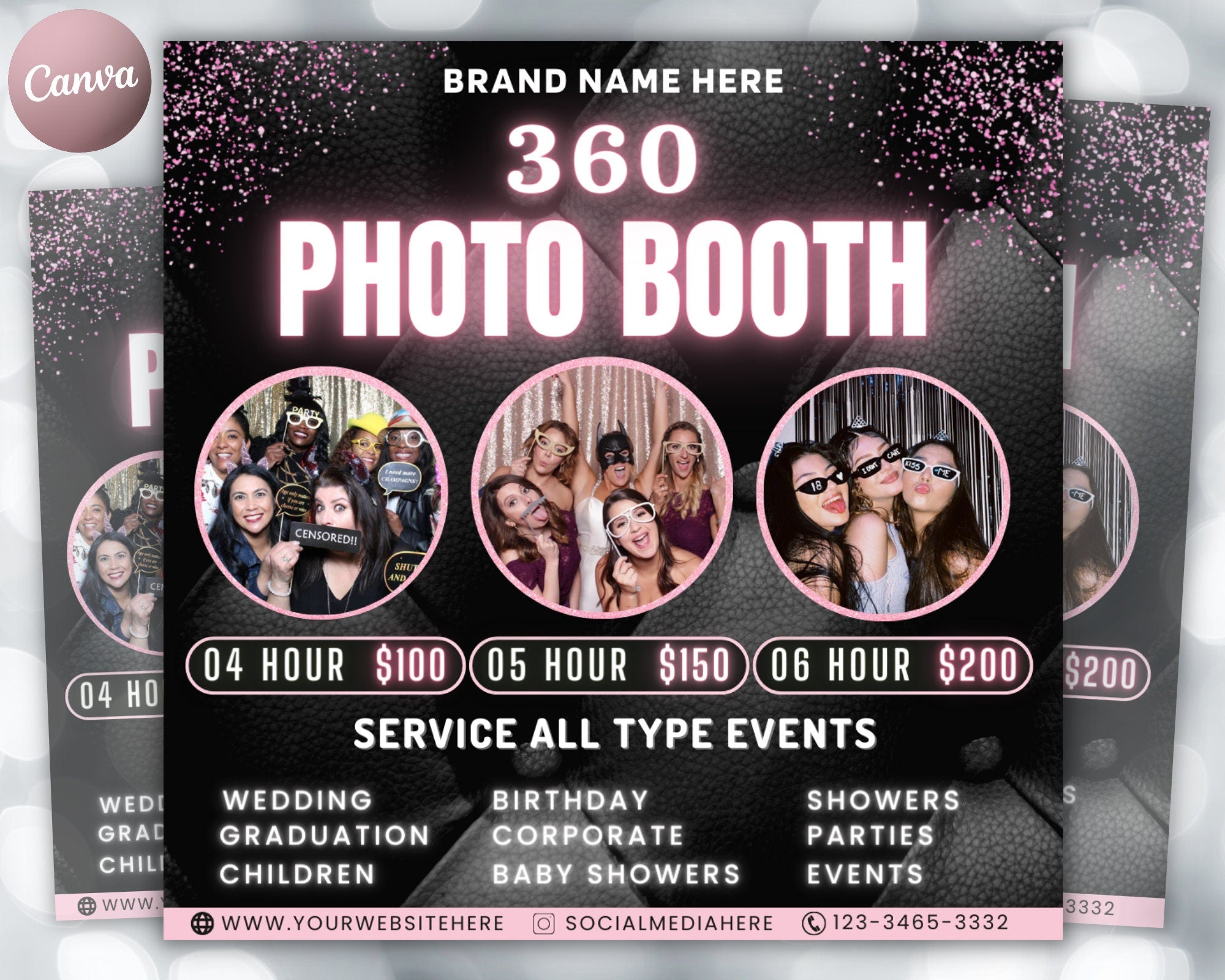 360 Photo Booth Flyer | Event Photography Rental Party| Animated 360 Photo Booth Flyer | Celebration Book Now Flyer | Photo booth Instagram