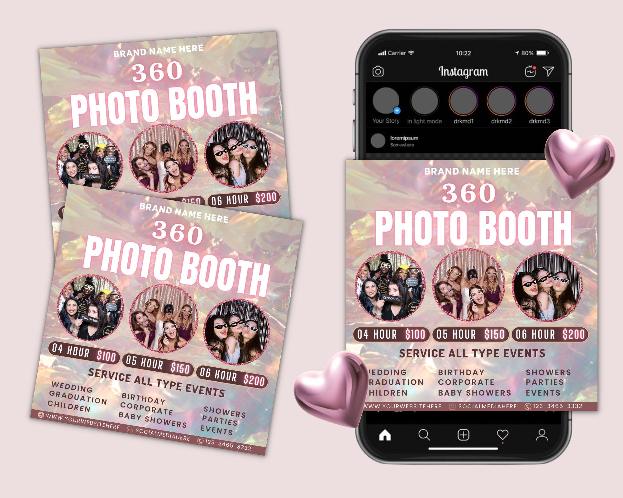 360 Photo Booth Flyer | Event Photography Rental Party| Animated 360 Photo Booth Flyer | Celebration Book Now Flyer | Photo booth Instagram