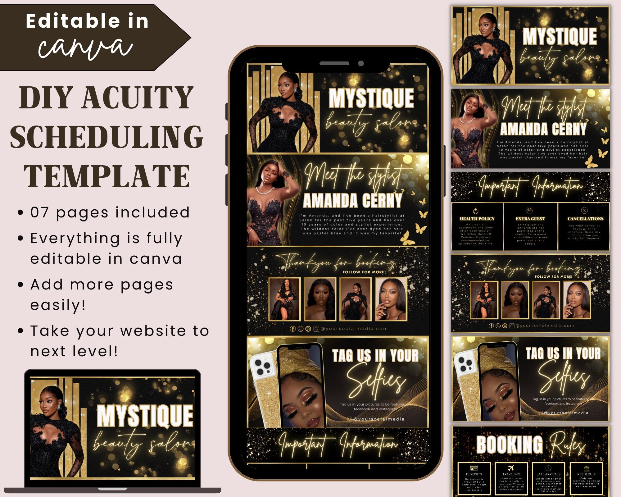 Diy Acuity Template, Acuity Booking Site Scheduling Template, Acuity Scheduling Template, Diy Acuity Site, Lash Acuity Template