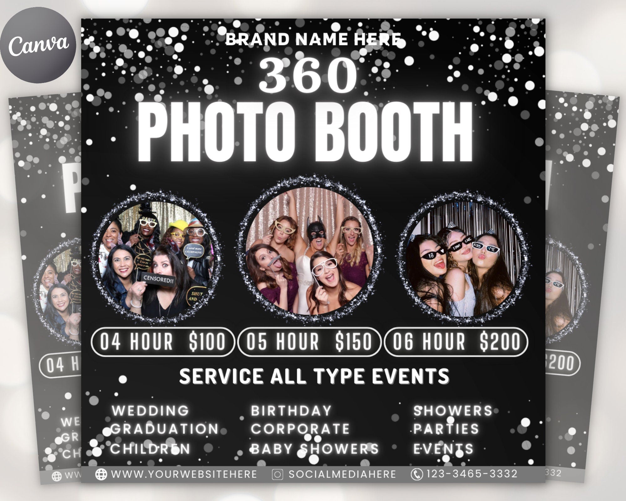 360 Photo Booth Flyer | Event Photography Rental Party| Animated 360 Photo Booth Flyer | Celebration Book Now Flyer | Photo booth Instagram