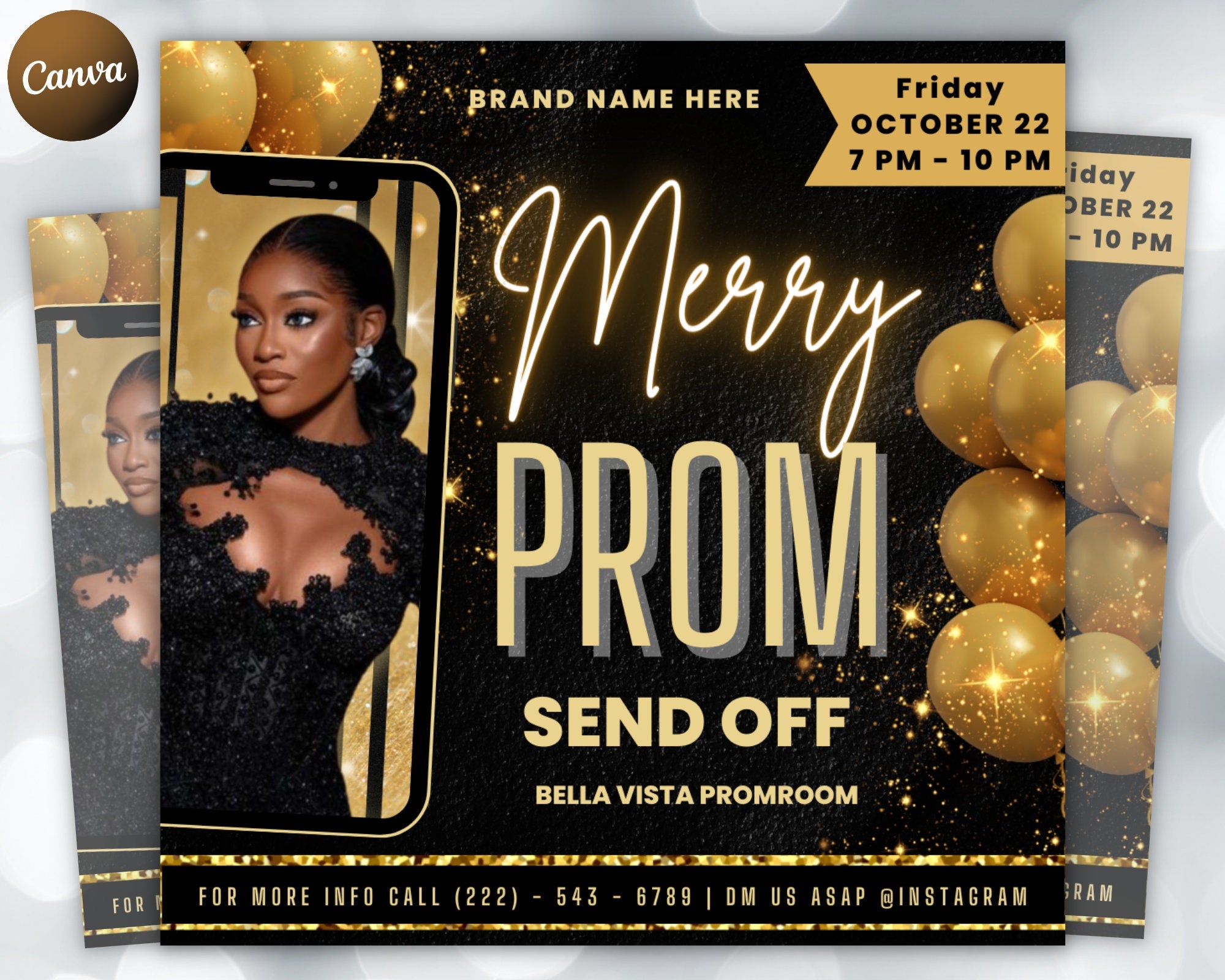 Prom Invitation Flyer, Prom Event Flyer, Prom Invitation, Prom Event Poster, Prom Party Invite, Prom Celebration, Party Flyer Template, Prom