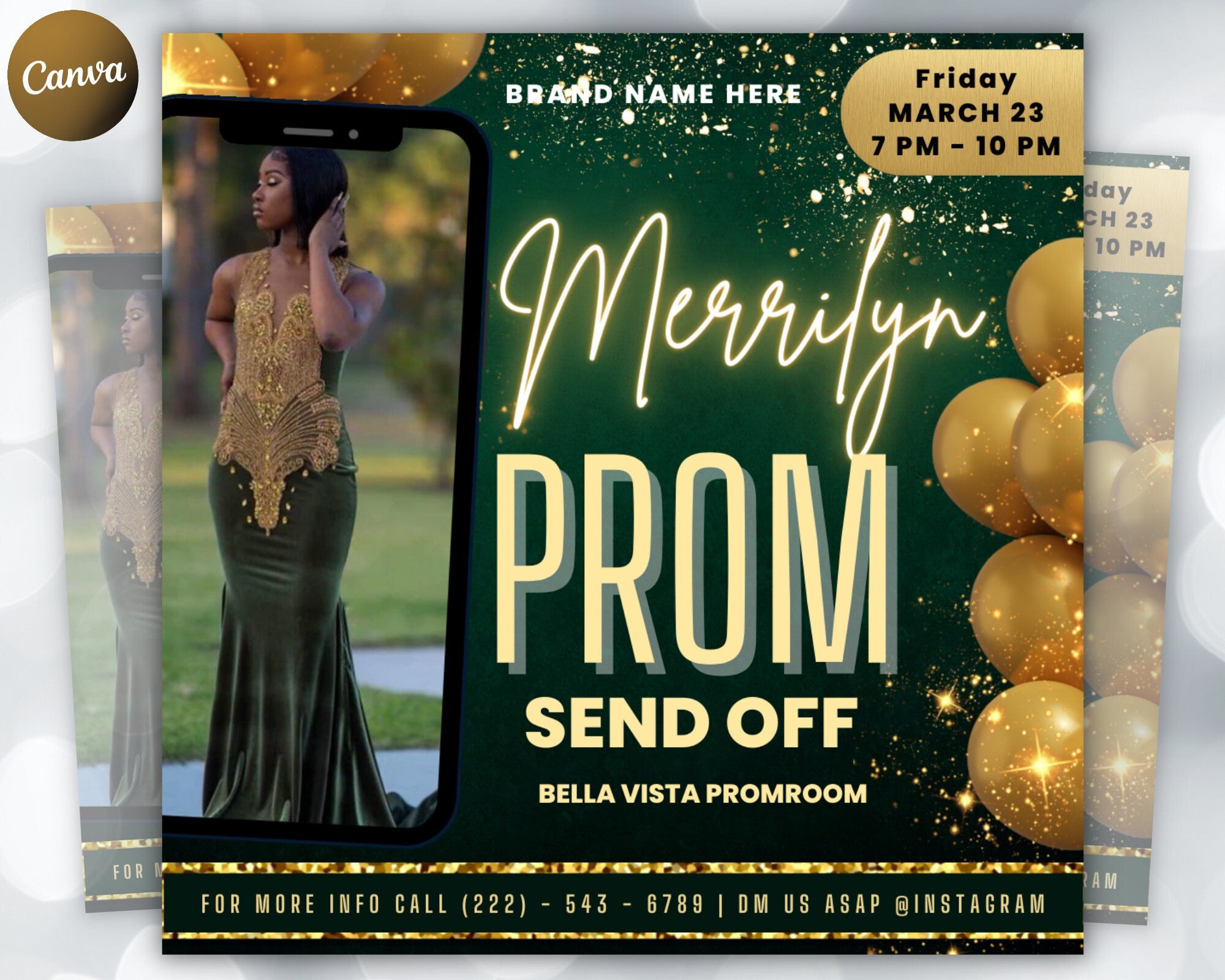 Prom Invitation Flyer, Prom Event Flyer, Prom Invitation, Prom Event Poster, Prom Party Invite, Prom Celebration, Party Flyer Template, Prom