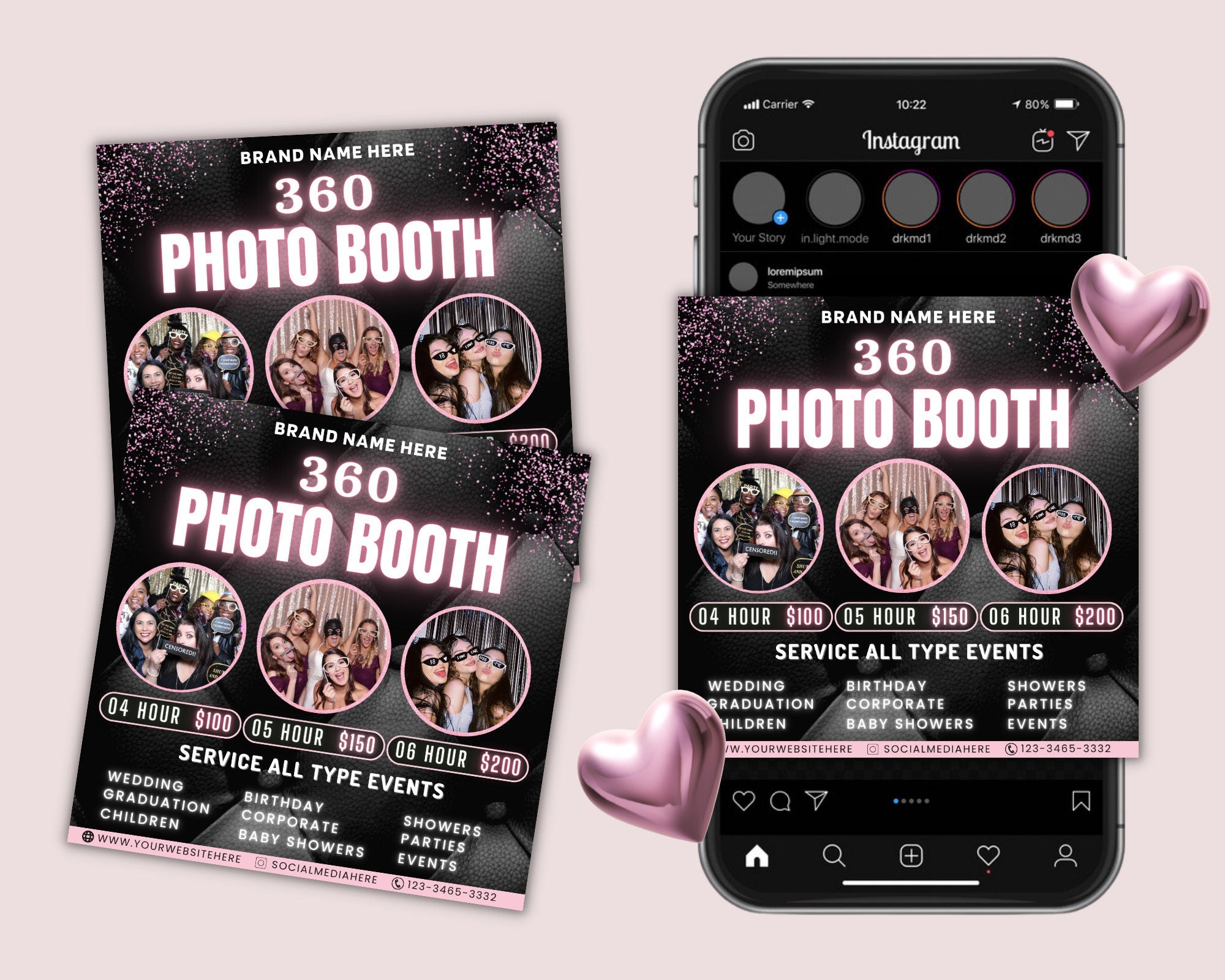 360 Photo Booth Flyer | Event Photography Rental Party| Animated 360 Photo Booth Flyer | Celebration Book Now Flyer | Photo booth Instagram