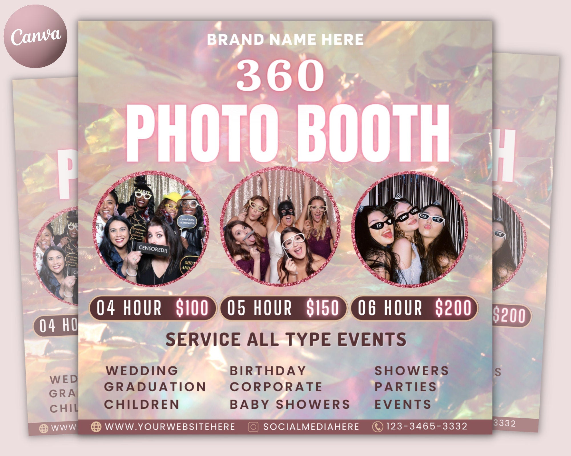 360 Photo Booth Flyer | Event Photography Rental Party| Animated 360 Photo Booth Flyer | Celebration Book Now Flyer | Photo booth Instagram