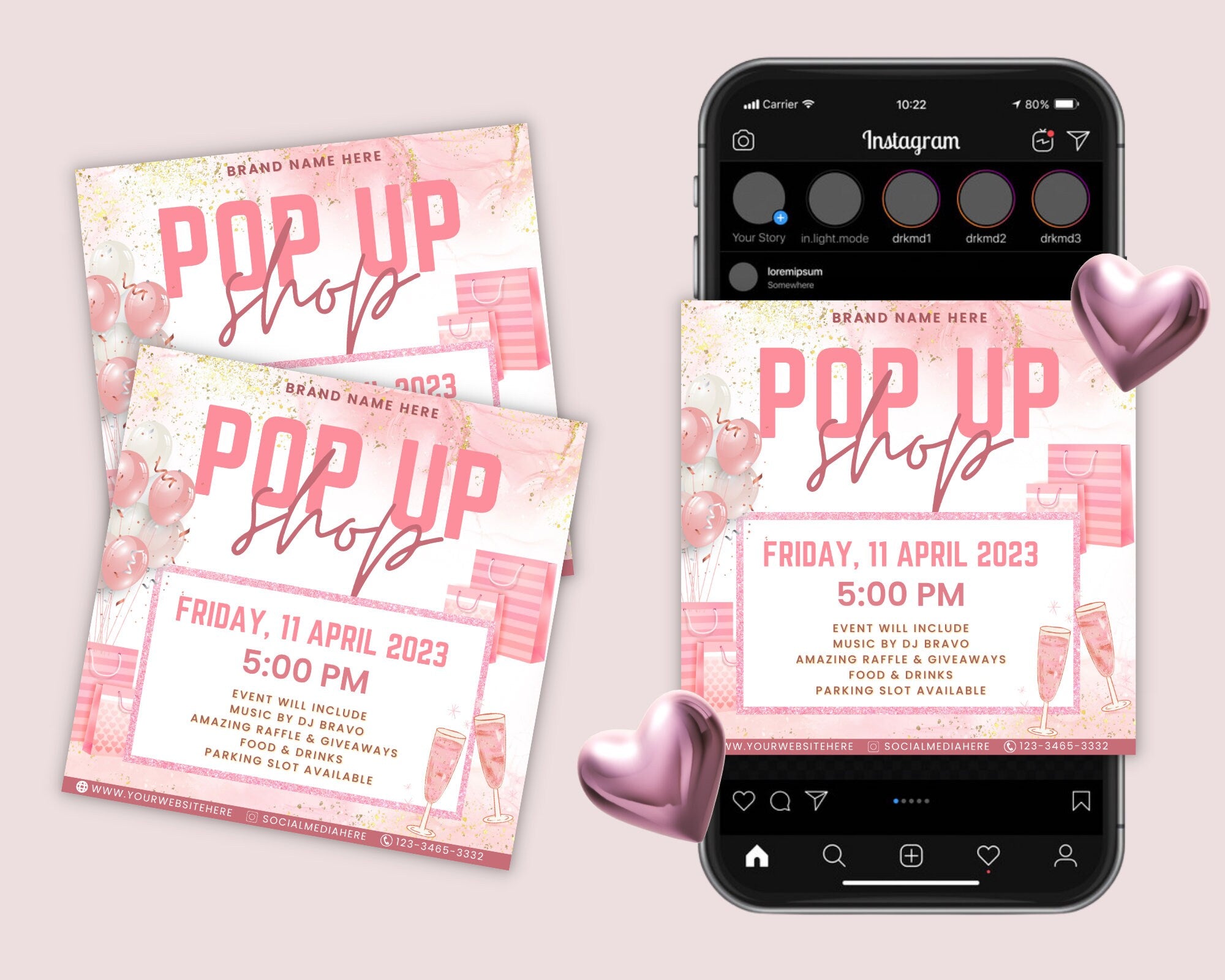 Pop Up Shop Flyer, Pop up shop Template, DIY Pop Up Shop Flyer, E-flyer, Social Media Flyer, Premade Flyer, Canva Flyer Template