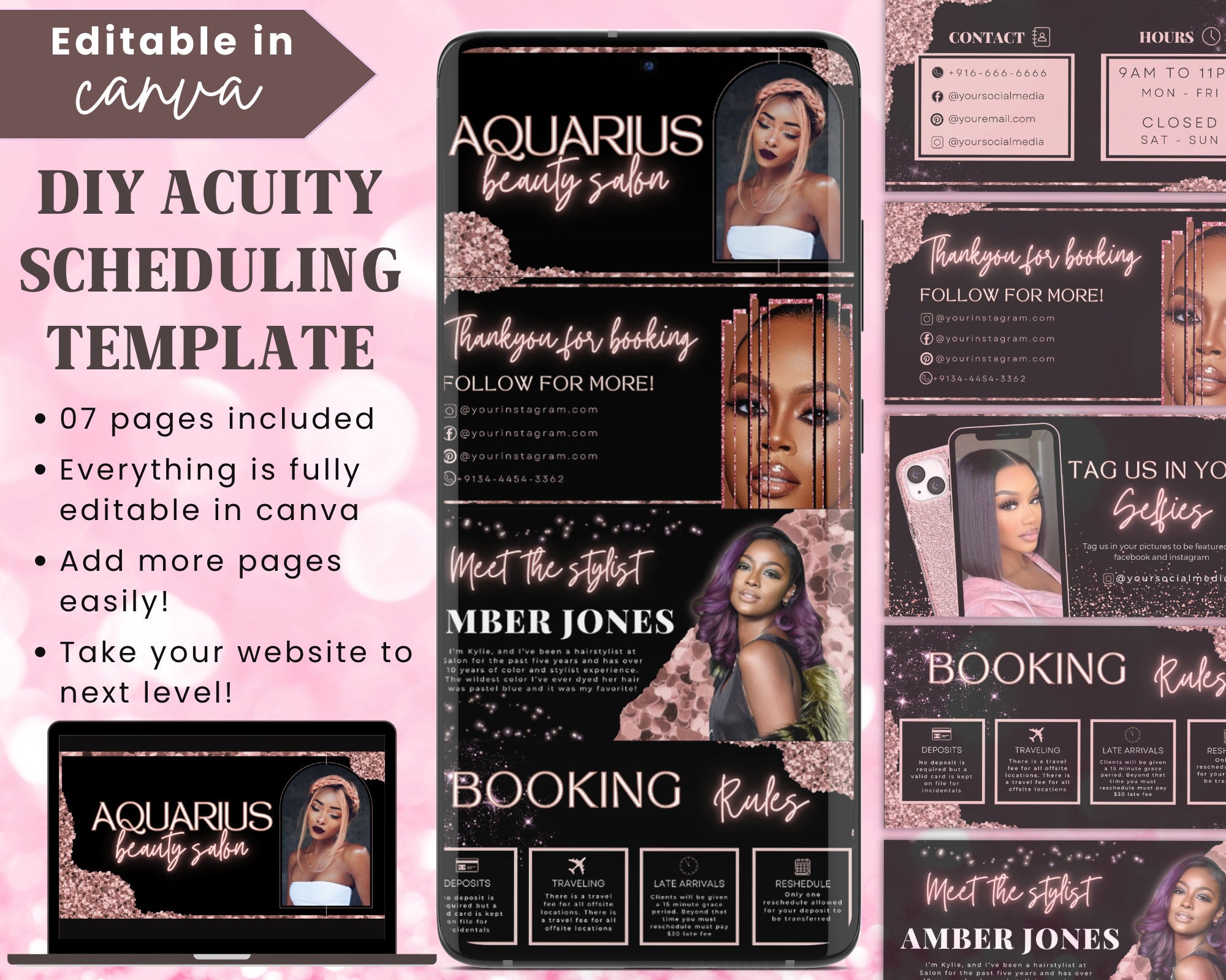 Acuity Scheduling Template, Acuity Scheduling Site, Booking Site Template, Makeup Website Banner, Lash Acuity Website, Hair Stylist