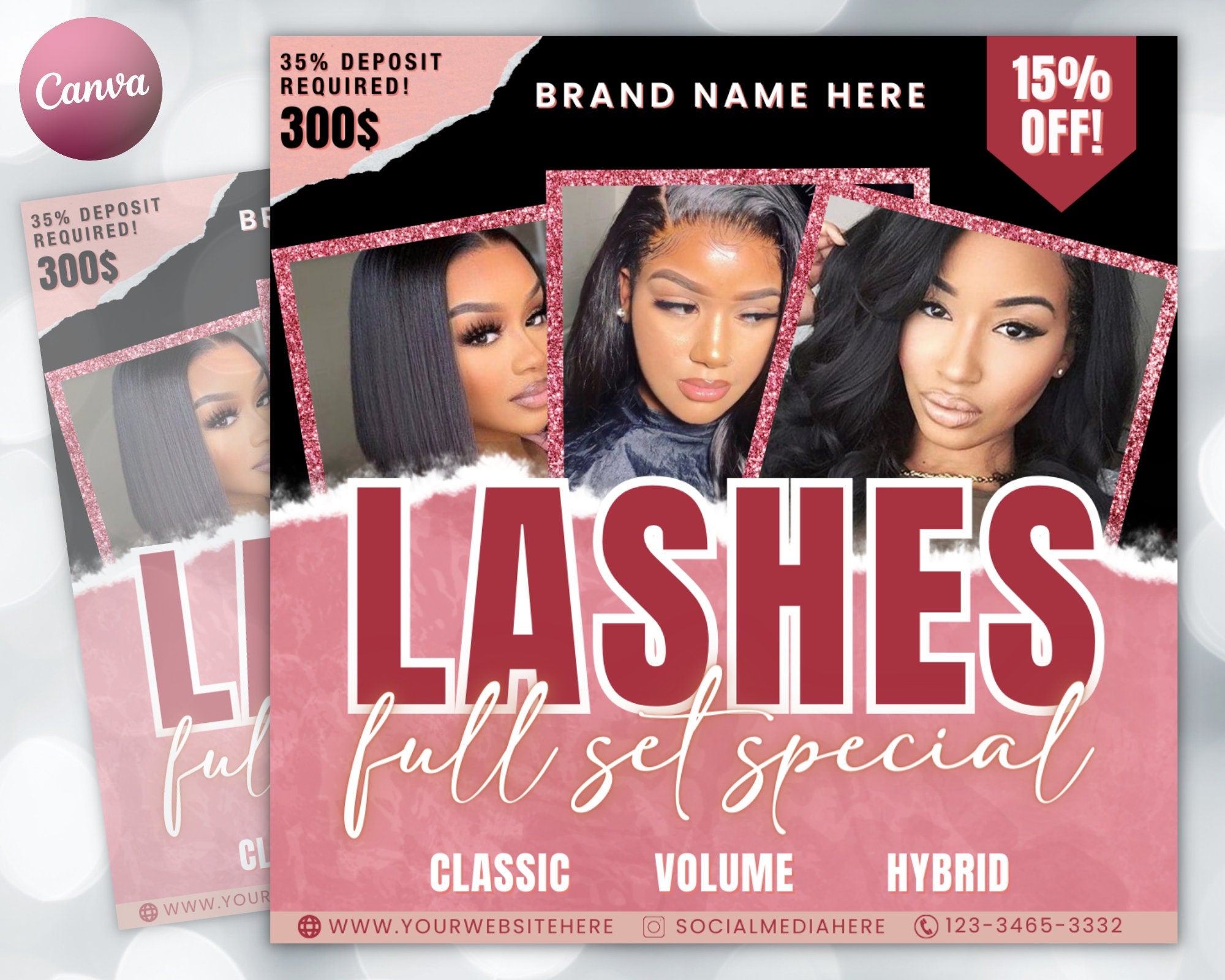 Lash Booking Flyer, DIY Book Now Appointments Available Makeup Eyelashes Lash MUA Extensions, Social Media Flyer, Editable Canva Template