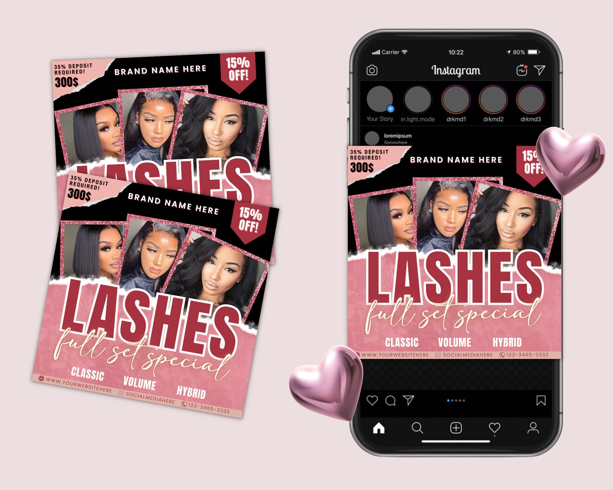 Lash Booking Flyer, DIY Book Now Appointments Available Makeup Eyelashes Lash MUA Extensions, Social Media Flyer, Editable Canva Template