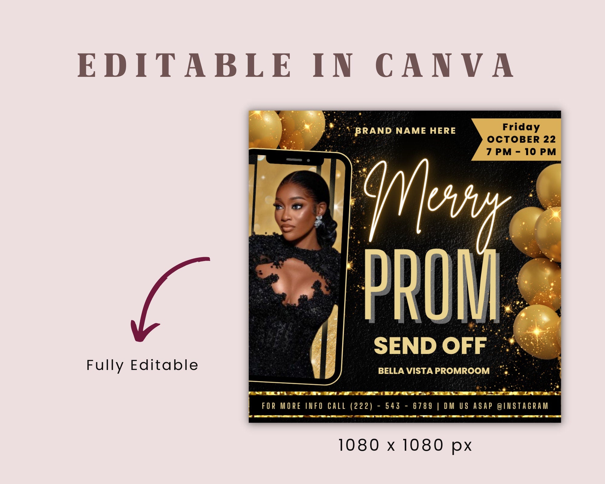 Prom Invitation Flyer, Prom Event Flyer, Prom Invitation, Prom Event Poster, Prom Party Invite, Prom Celebration, Party Flyer Template, Prom