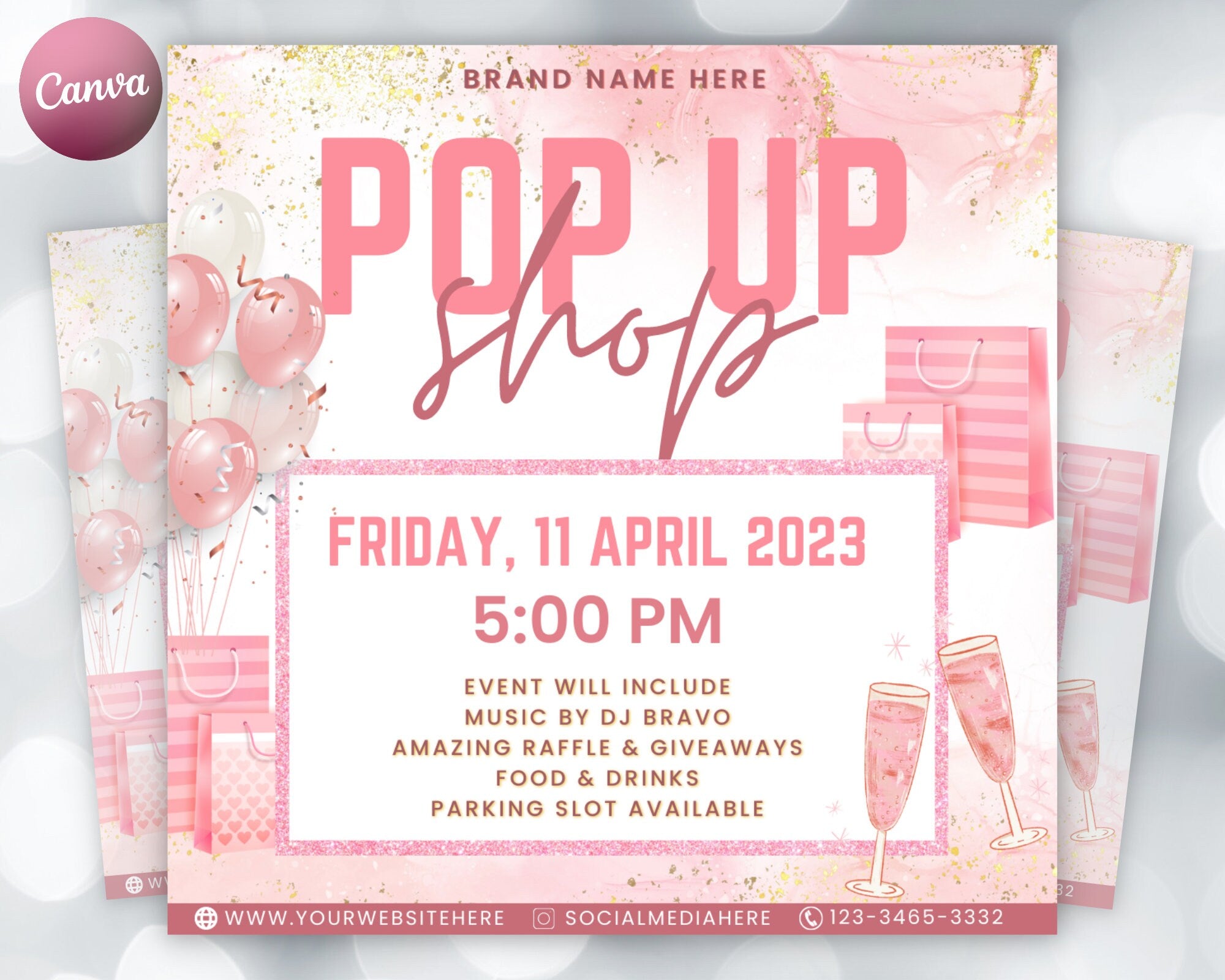 Pop Up Shop Flyer, Pop up shop Template, DIY Pop Up Shop Flyer, E-flyer, Social Media Flyer, Premade Flyer, Canva Flyer Template