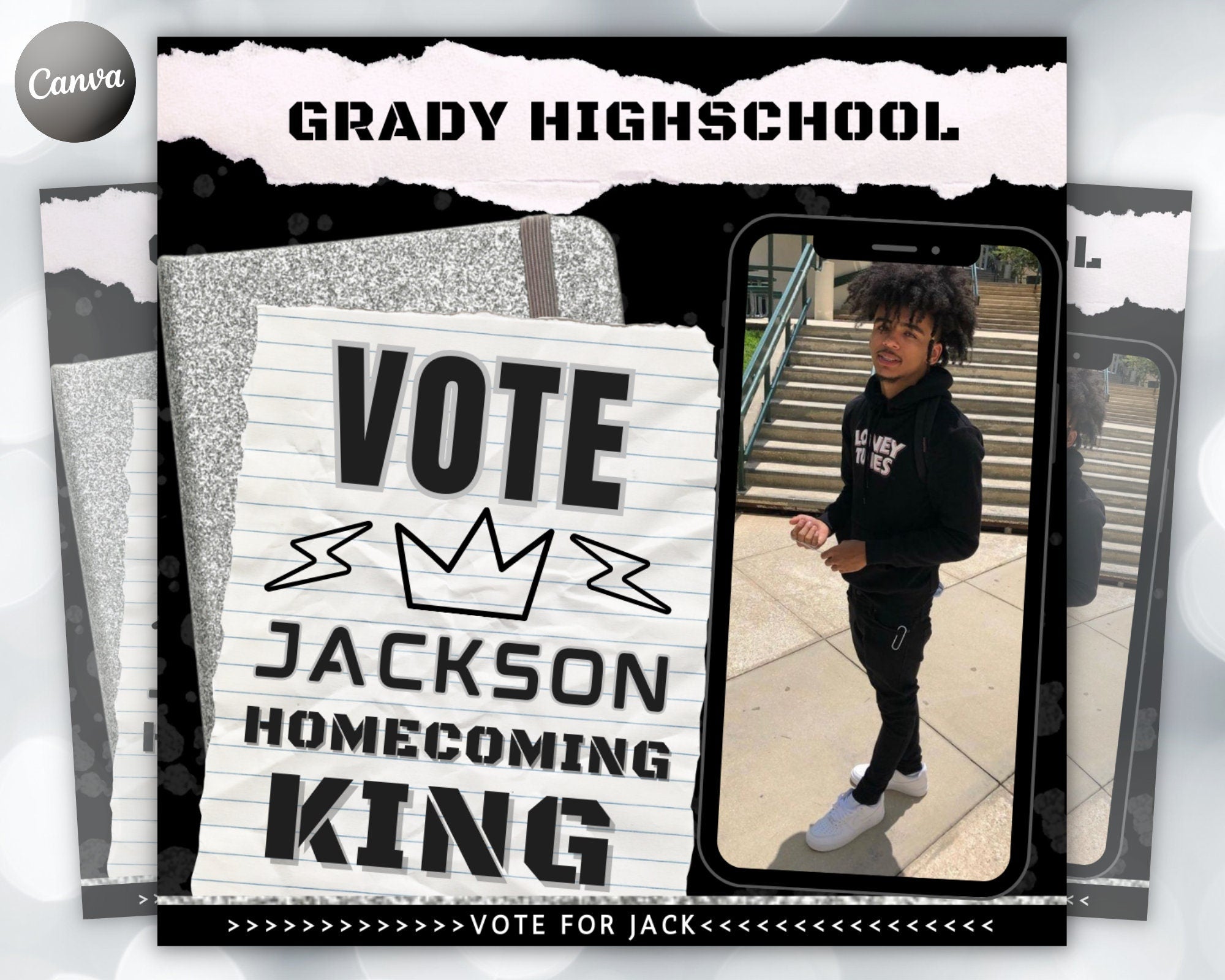 Vote homecoming KING , Social Media Flyer, Class campaign Flyer, high School homecoming, homecoming prince vote, homecoming king flyer