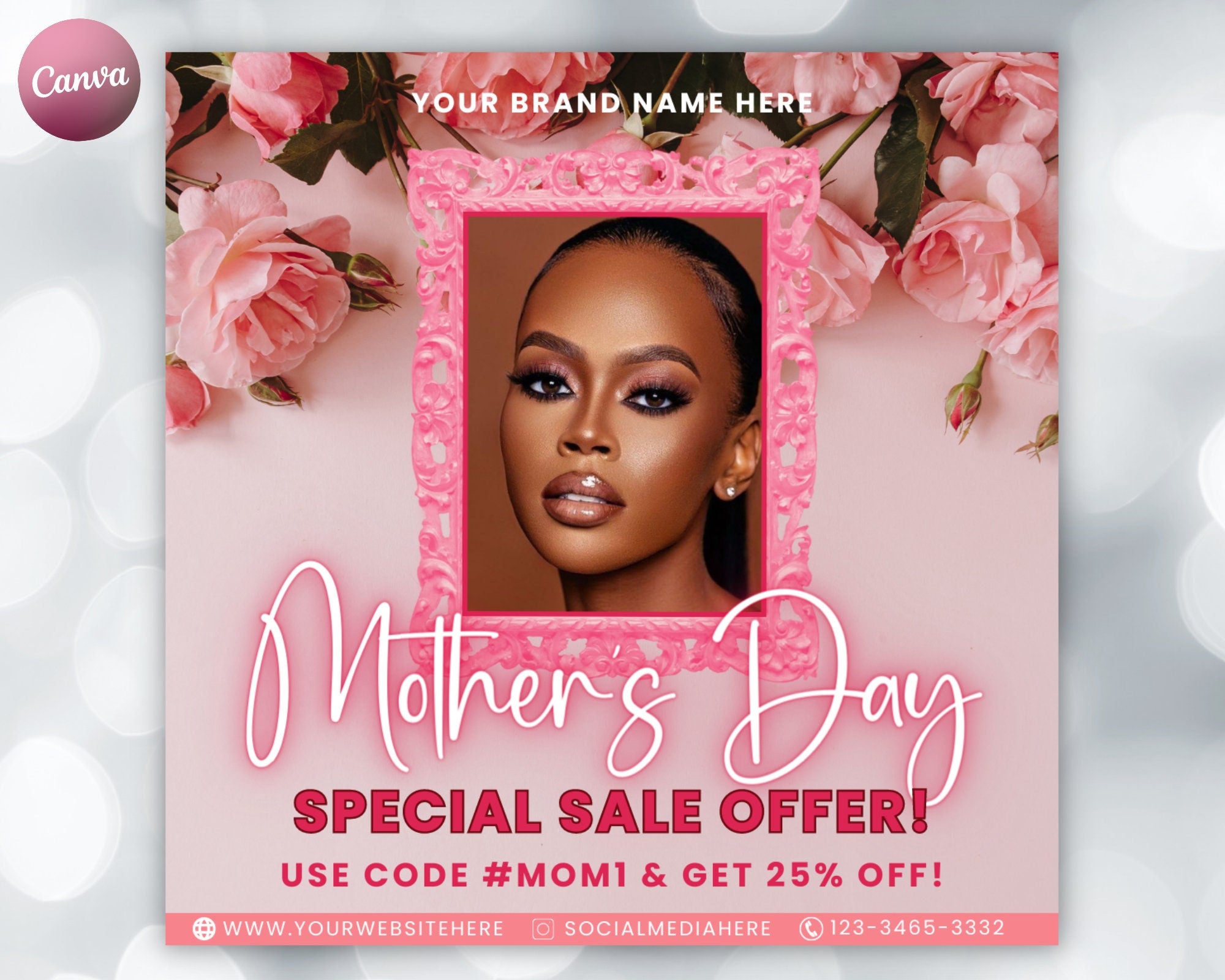 Mother's Day Sale Flyer | DIY | Book Now | Appointments Available | Social Media | Instagram | Hair | Makeup | Lash | MUA | Canva Template