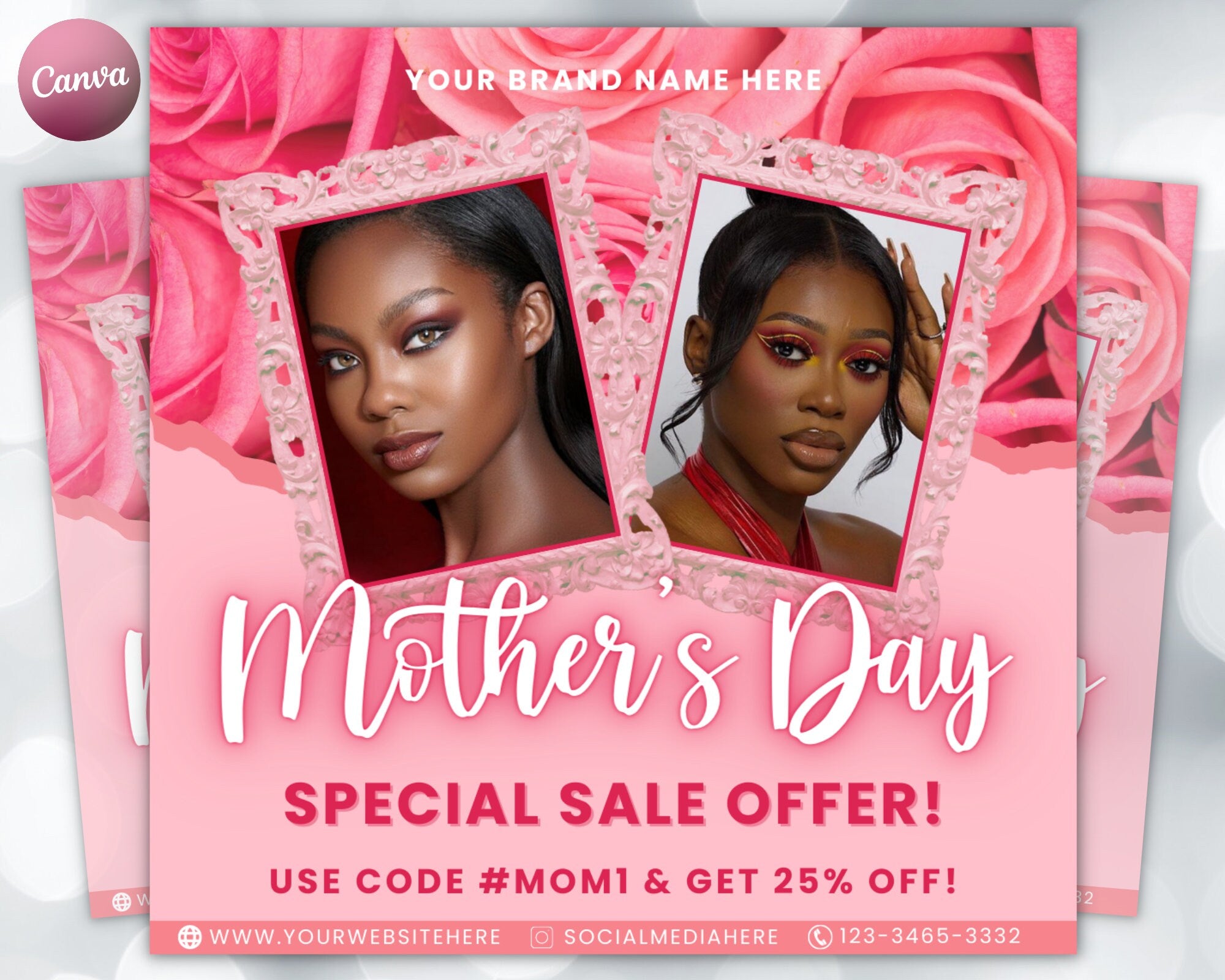 Mother's Day Flyer template, Book Now Flyer, Social Media Engagement Templates, Mothers Day Sale, Instagram Flyer, Boutique, Hair, Lashes