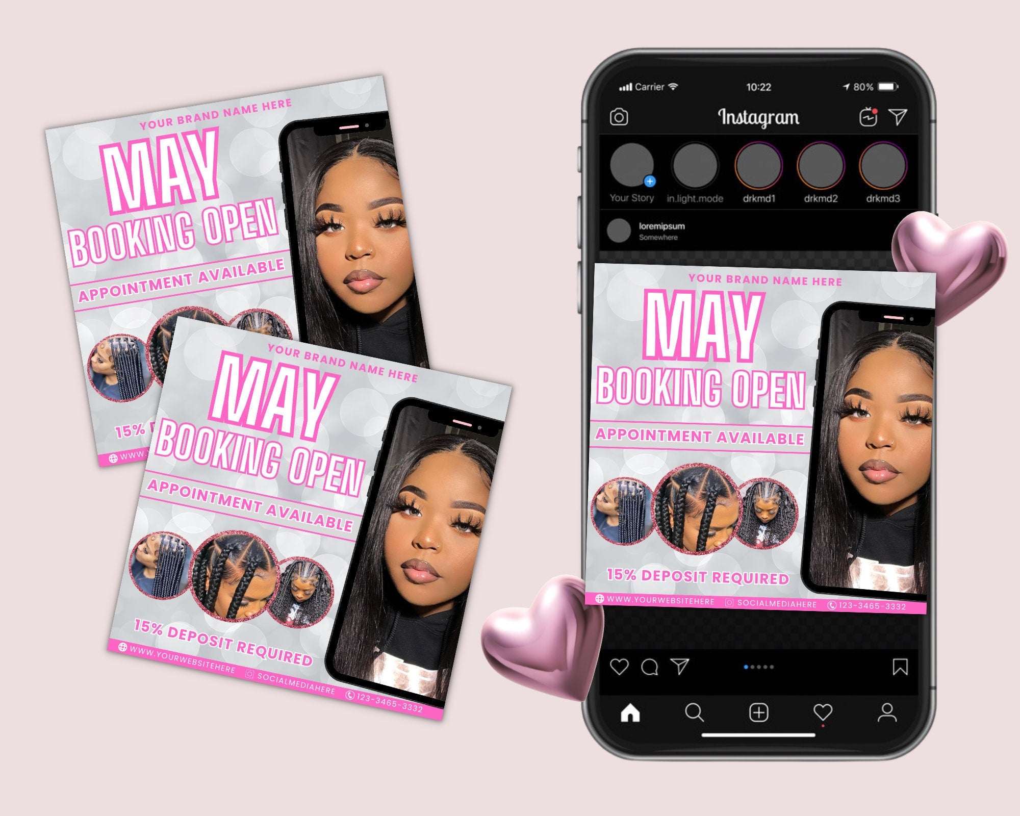 May Booking Flyer, May Bookings Open, May Social Media Bundle, Appointment Available Flyer, Hair, Nails, MUA, Lashes Flyer