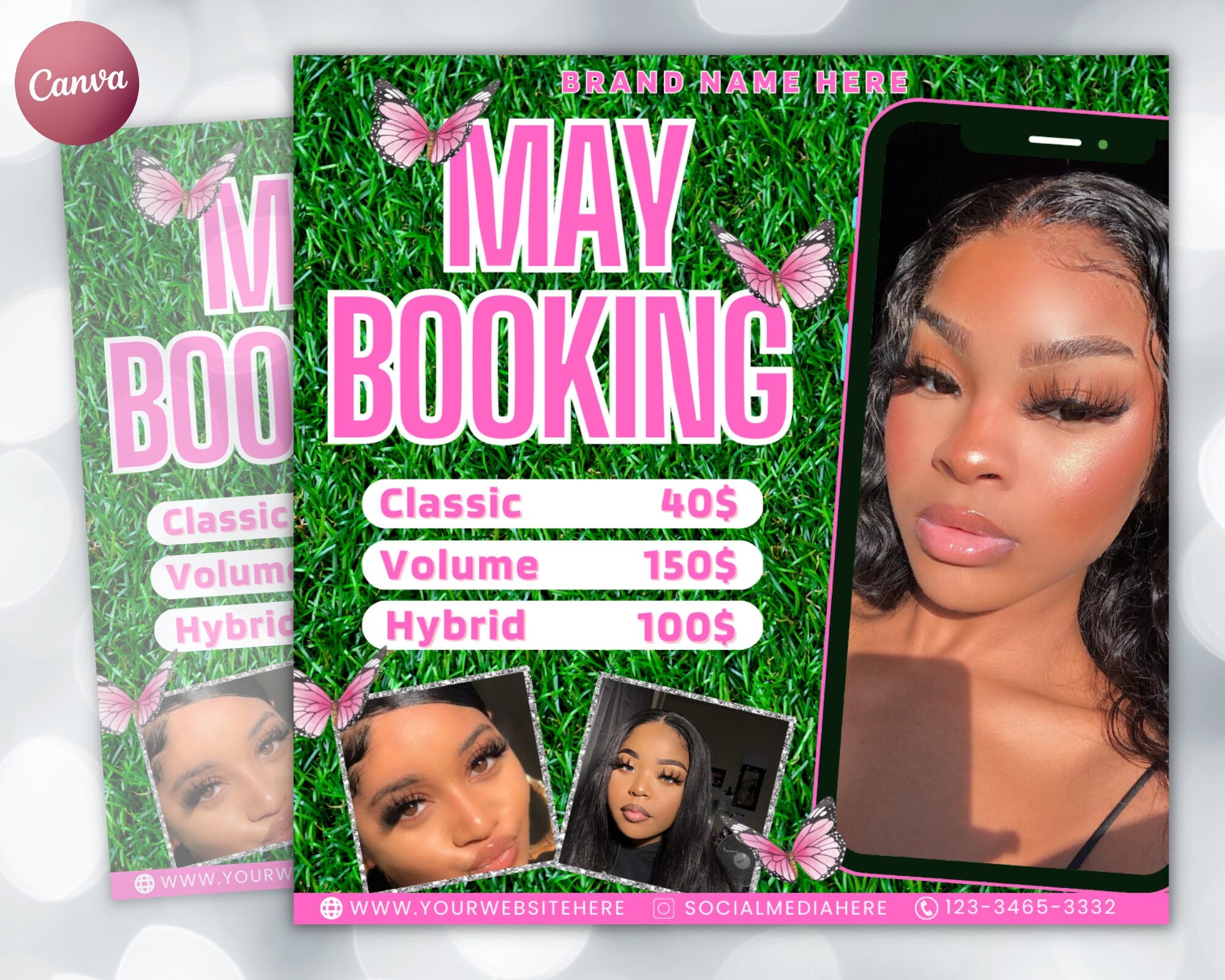 May Bookings Flyer, May Bookings Available, May Appointment Flyer, Spring Flyer, Hair, Nails, Makeup, Lashes