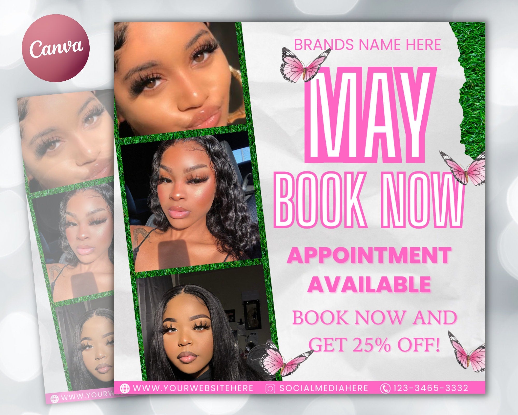 May Bookings Flyer, May Bookings Available, May Appointment Flyer, Spring Flyer, Hair, Nails, Makeup, Lashes