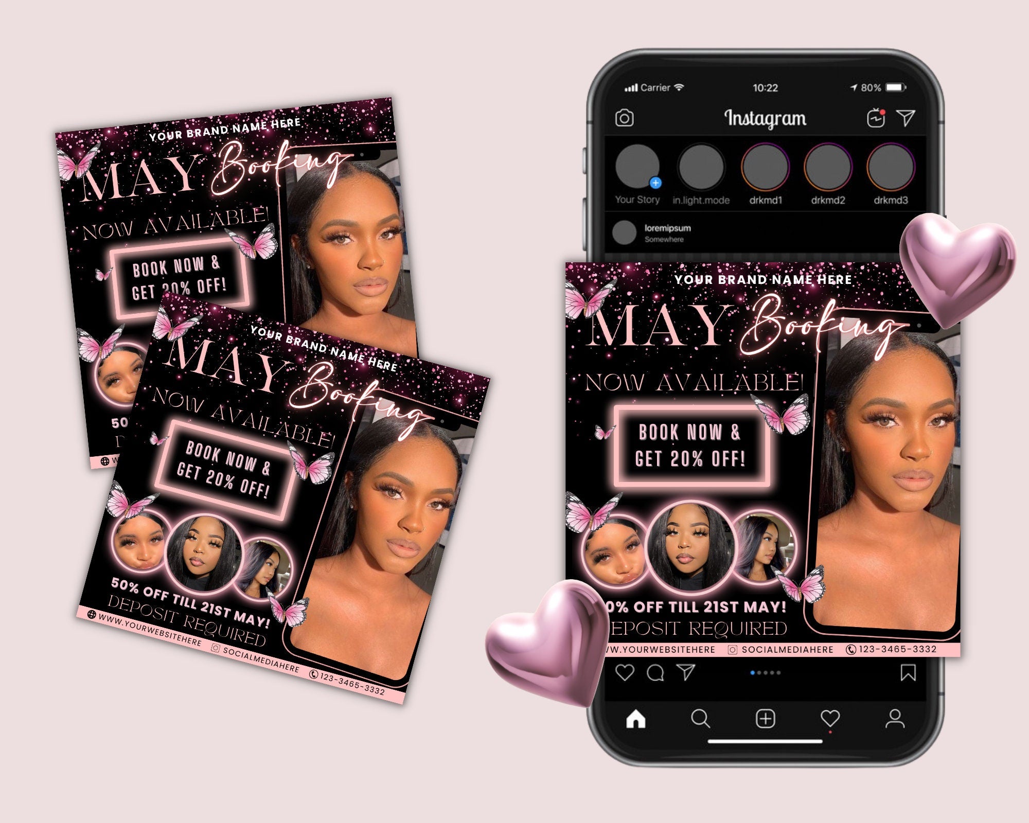 May Bookings Flyer, May Bookings Available, May Appointment Flyer, Spring Flyer, Hair, Nails, Makeup, Lashes