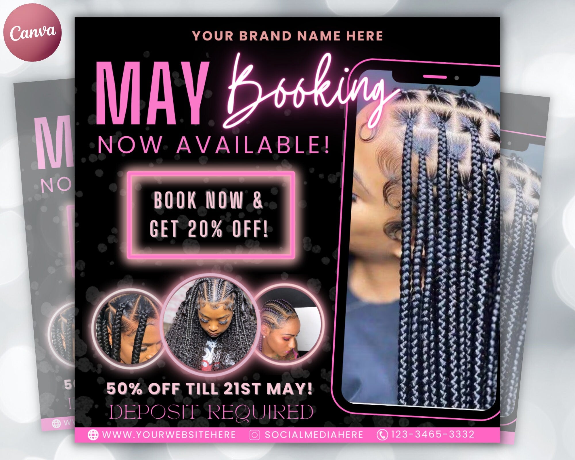 May Bookings Flyer, May Bookings Available, May Appointment Flyer, Spring Flyer, Hair, Nails, Makeup, Lashes