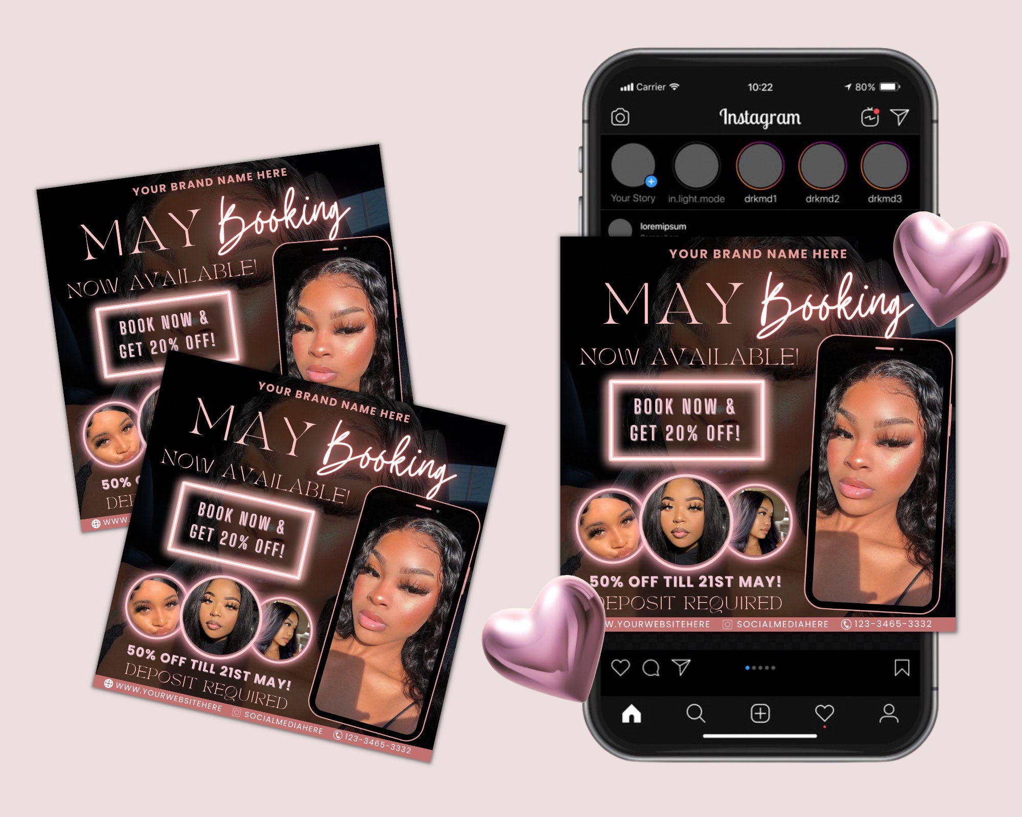 May Bookings Flyer, May Bookings Available, May Appointment Flyer, Spring Flyer, Hair, Nails, Makeup, Lashes