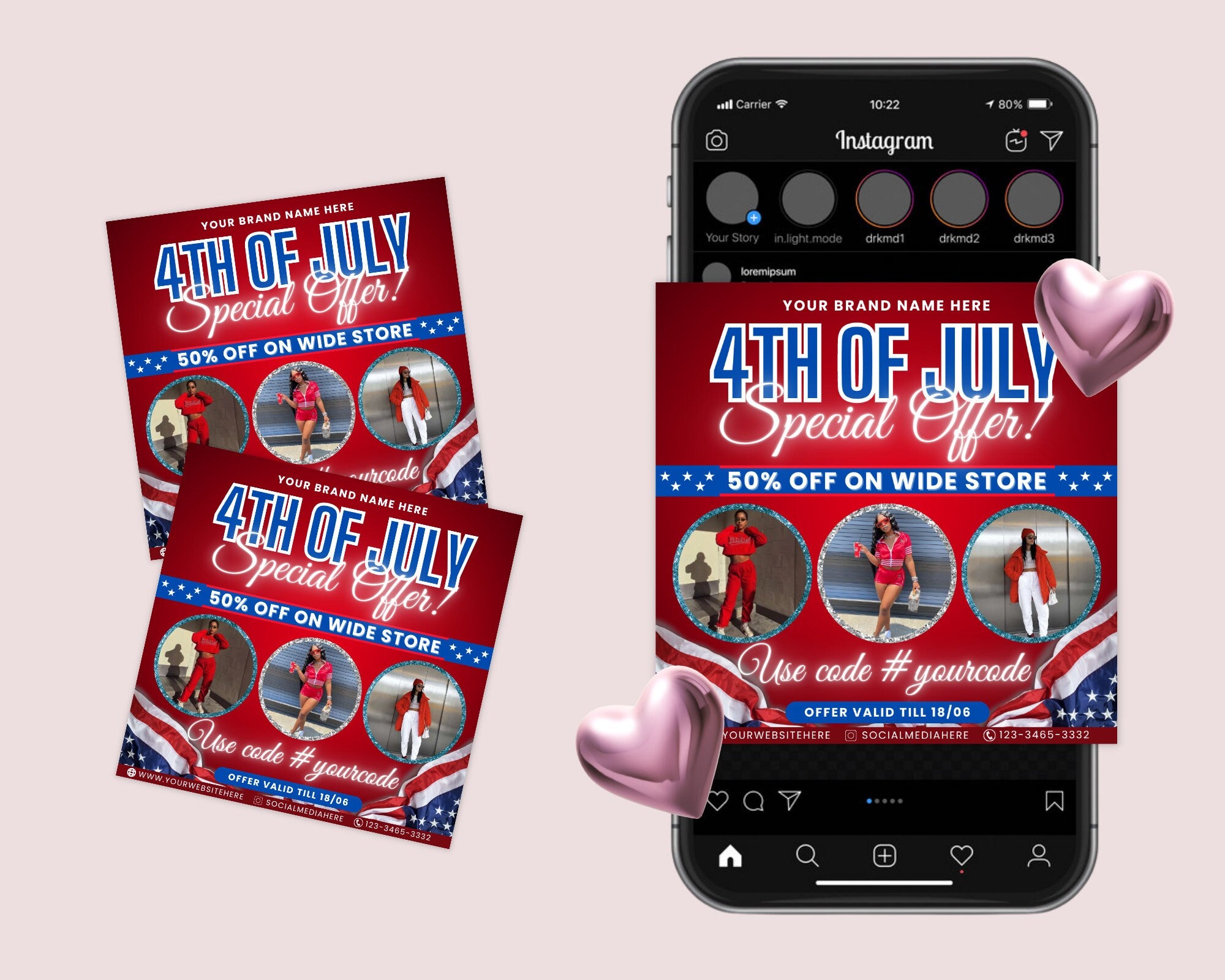 4th of July Flyer, 4th of July Flash Sale Flyer, Independence Day Flyer, DIY Flyer Template, Social Media Post, Canva Flyer,Instant Download