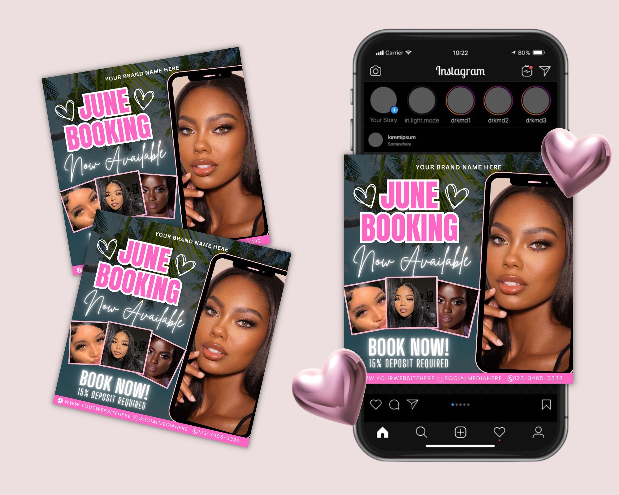 June Booking Flyer, Braids Flyer, June Bookings Open, Knotless Braids, June Appointments Available, Summer Flyer, Social Media  Flyer