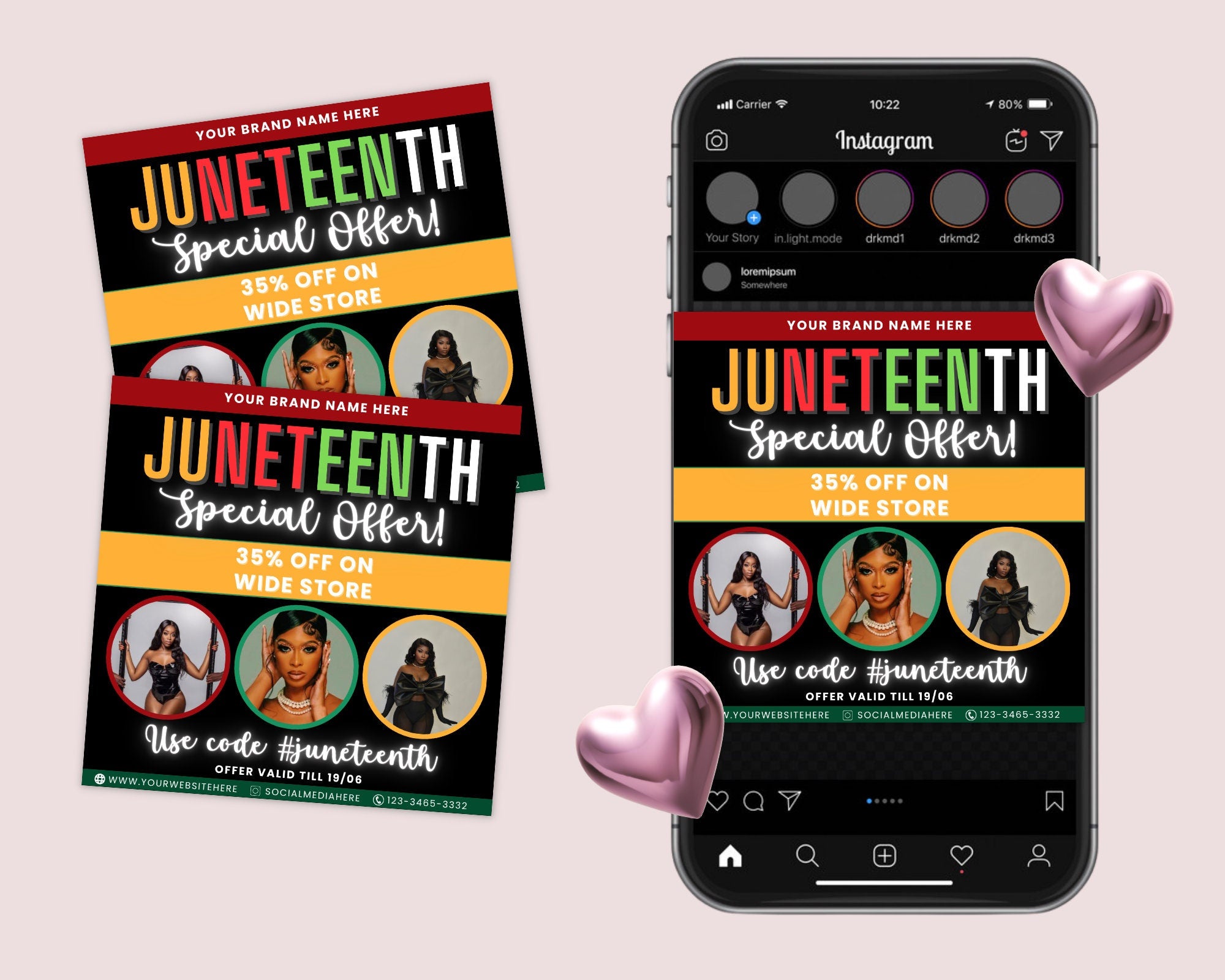 Juneteenth Flyer, Juneteenth Sale Flyer, Editable Flyer Template, Juneteenth Wig Sale Flyer, Knotless Braids Flyer, Juneteenth Celebration