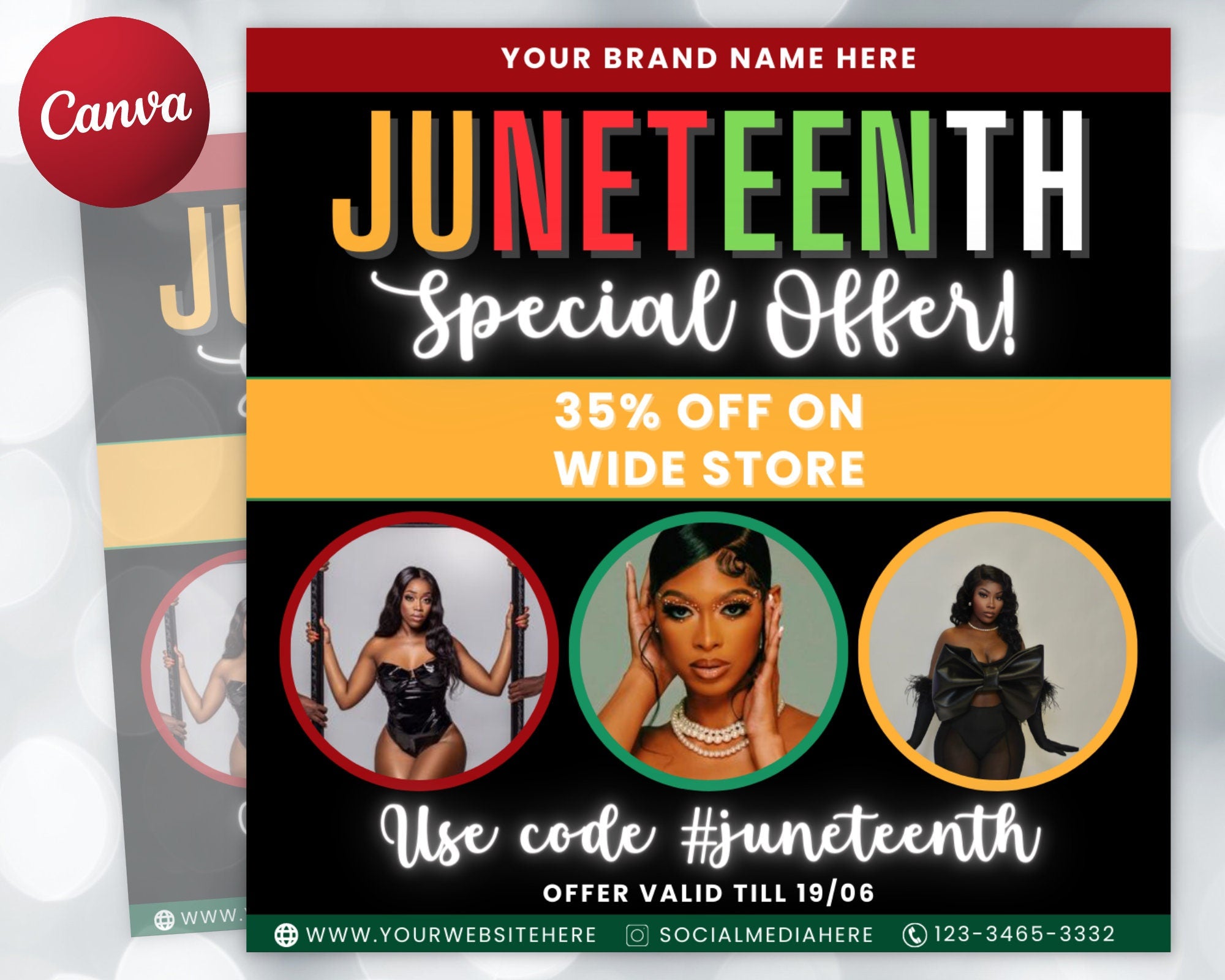 Juneteenth Flyer, Juneteenth Sale Flyer, Editable Flyer Template, Juneteenth Wig Sale Flyer, Knotless Braids Flyer, Juneteenth Celebration