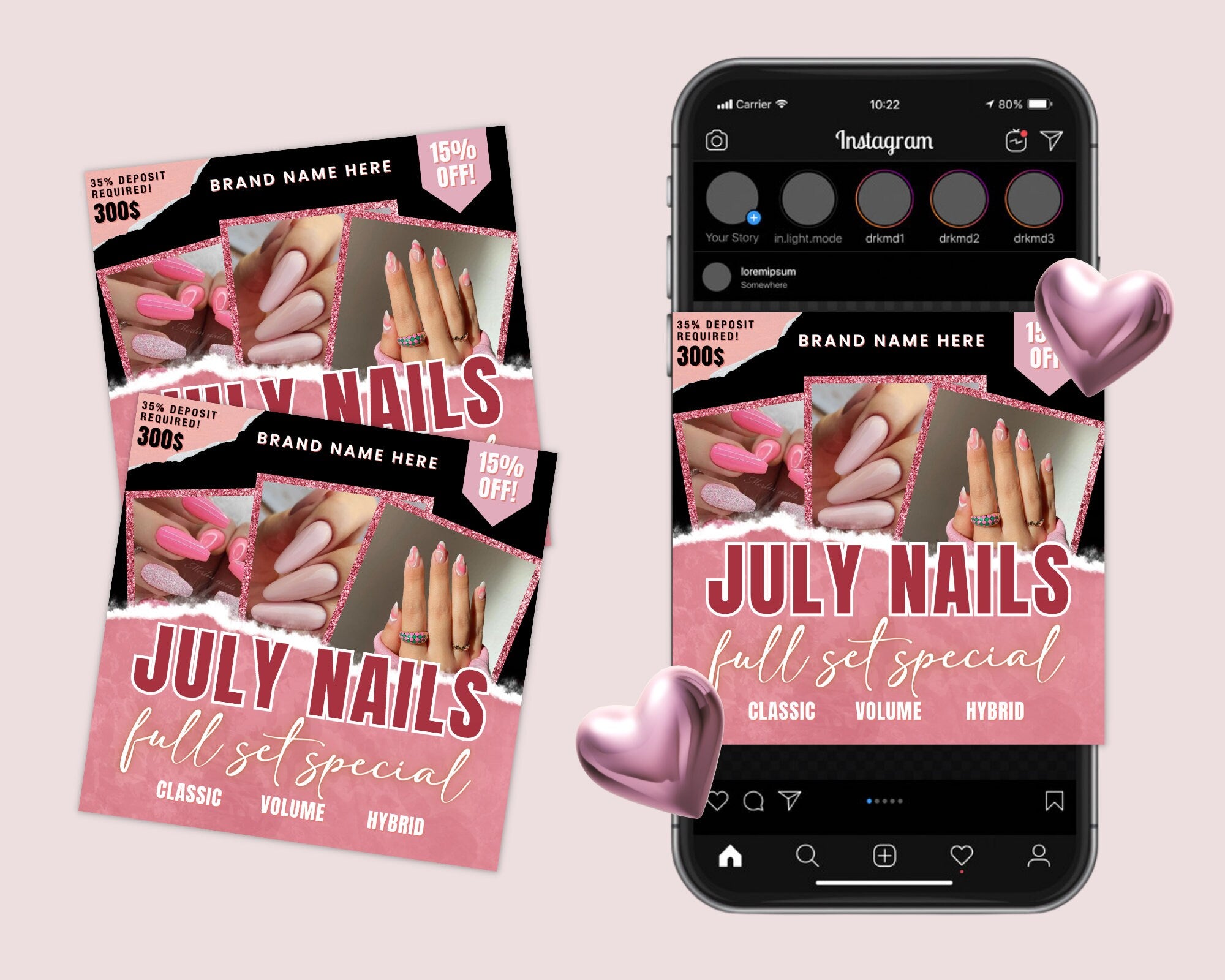 July Booking Flyer, Nail Special Flyer, DIY Summer Flyer, Summer Sale Flyer, Social Media Flyer, Canva Flyer Template, Digital Download