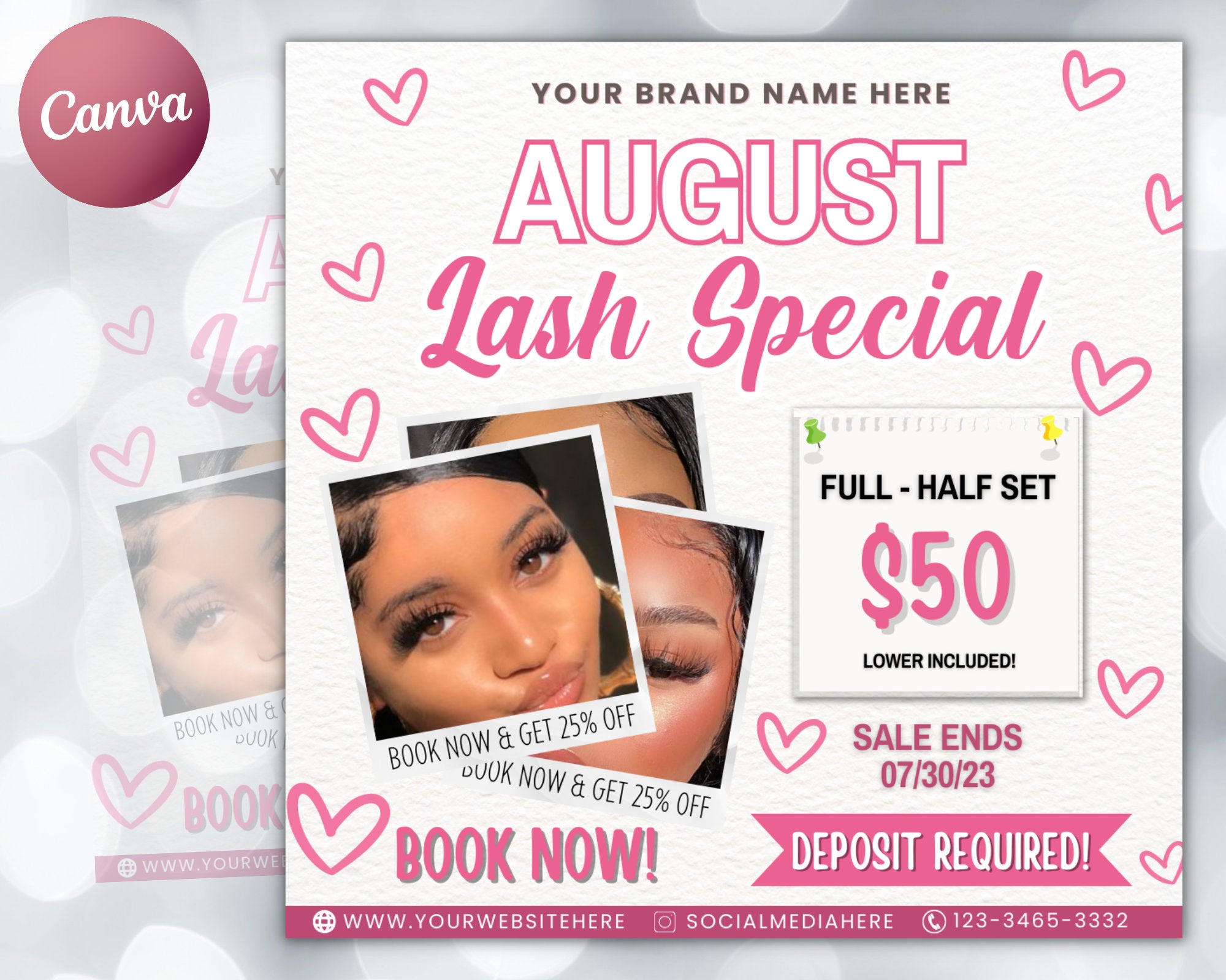 August Bookings Flyer, August Bookings Available, Lash Flyer, August Appointment Flyer, August Calendar Flyer, Booking Flyer, Makeup Flyer